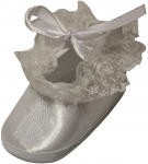 BABY GIRLS SATIN SHOESW LACE & VIRGIN